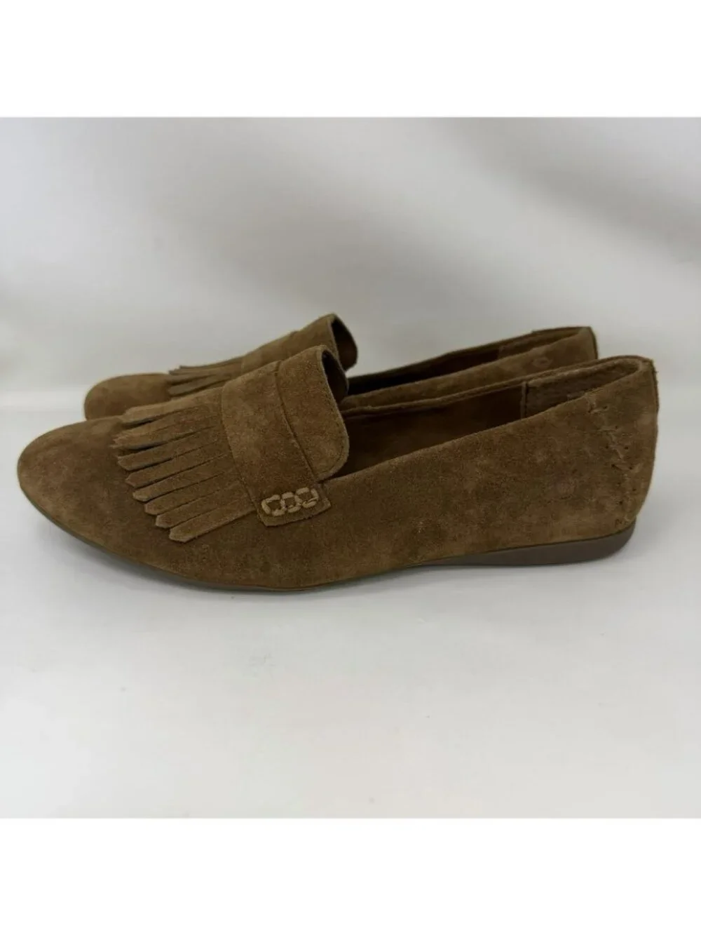 Born Mcgee Suede Leather Kiltie Fringe Flats Shoes Brown Women’s Size 7